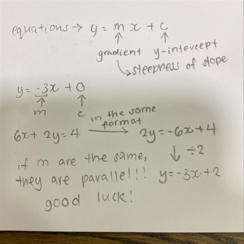 Which equation represents a line that is parallel to the line whose equation is y-example-1