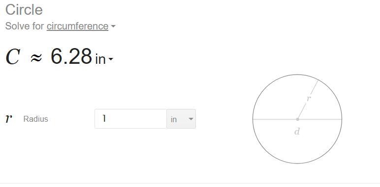 The radius of a circle is 1 inch. What is its circumference?-example-1