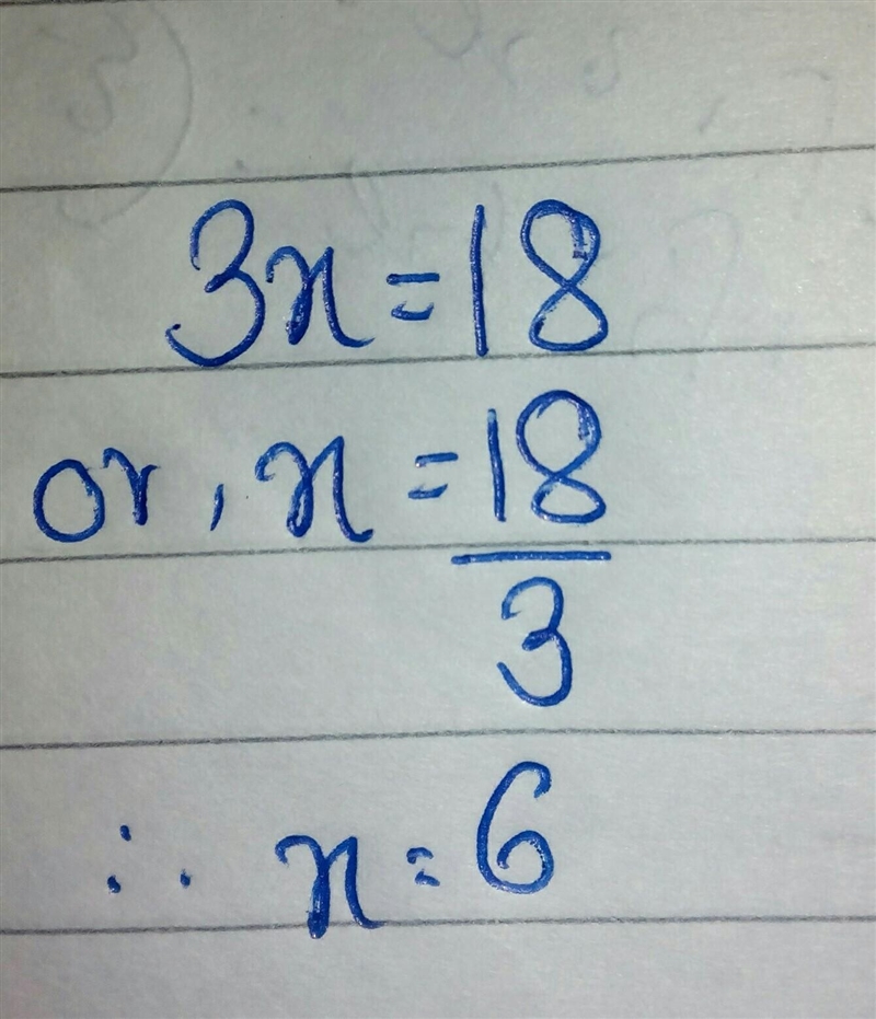 3X=18 what is the value of X-example-1