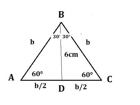 Construct an equalateral triangle whose altitude is 6 cm-example-1