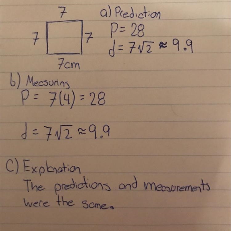 Unit 6 lesson 4 practice problems draw a square with side length 7 cm. a. predict-example-1