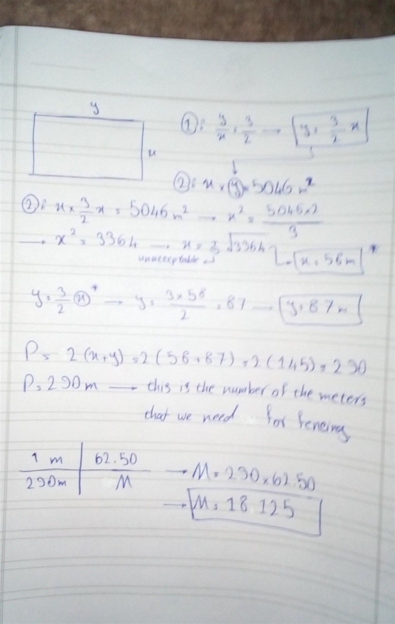 The length and breadth of a rectangular field are in the ratio 3:2. If the area of-example-1