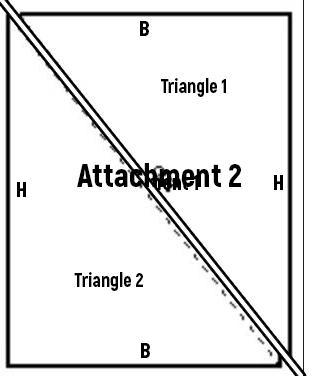 Jackie cut a piece of paper along its diagonal, as shown below, forming two triangles-example-2