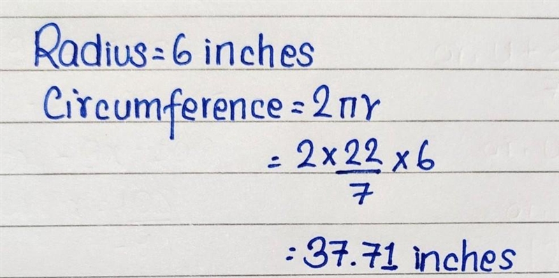 Find the circumference of a circle in terms of pi if the radius of the circle is equal-example-1