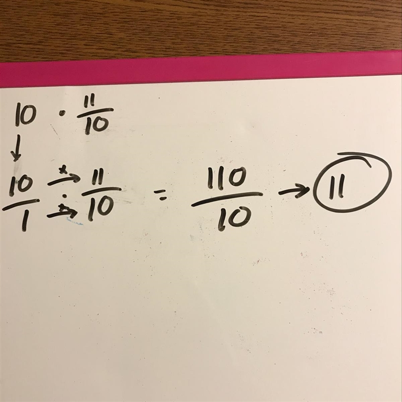 What is 10 multiples by 11/10 in fraction form-example-1