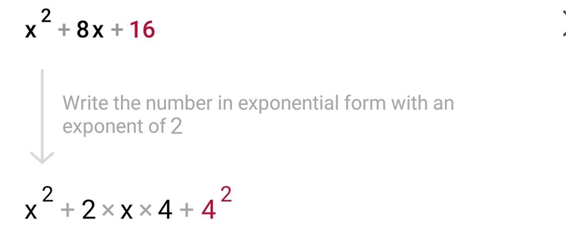 What is the third term when you complete the square for the polynomial x^2 + 8x? 4 8 16 64-example-2