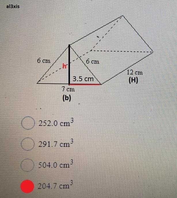 Find the volume of the prism. Round to the nearest tenth if necessary-example-1