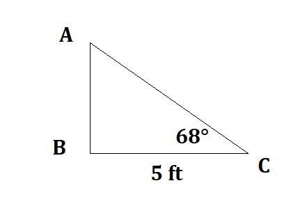 You are measuring the height of a statue. You stand 5 feet from the base of the statue-example-1