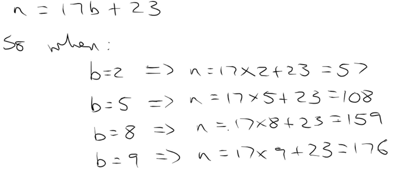 Complete the table using the relationship between b and n-example-1