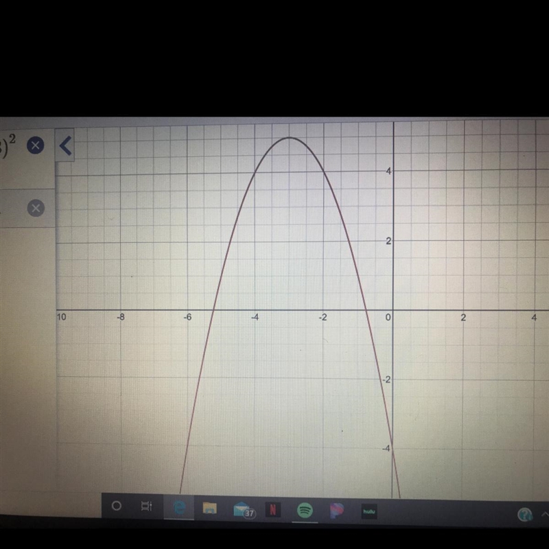 Graph the following using the parabola tool f(x) = -(x+3)^2+5​-example-1