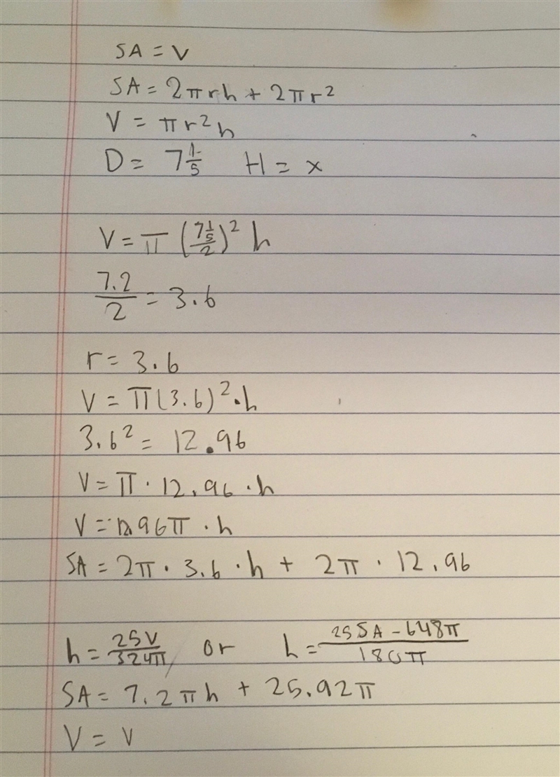 The value of the surface area is the same as the value of the volume. Find the value-example-1