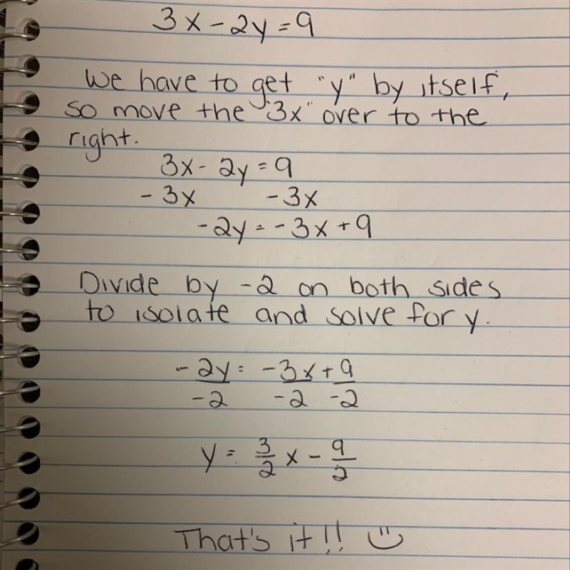 Please help me and explain how do I rearrange this equation to become y=mx+b form-example-1