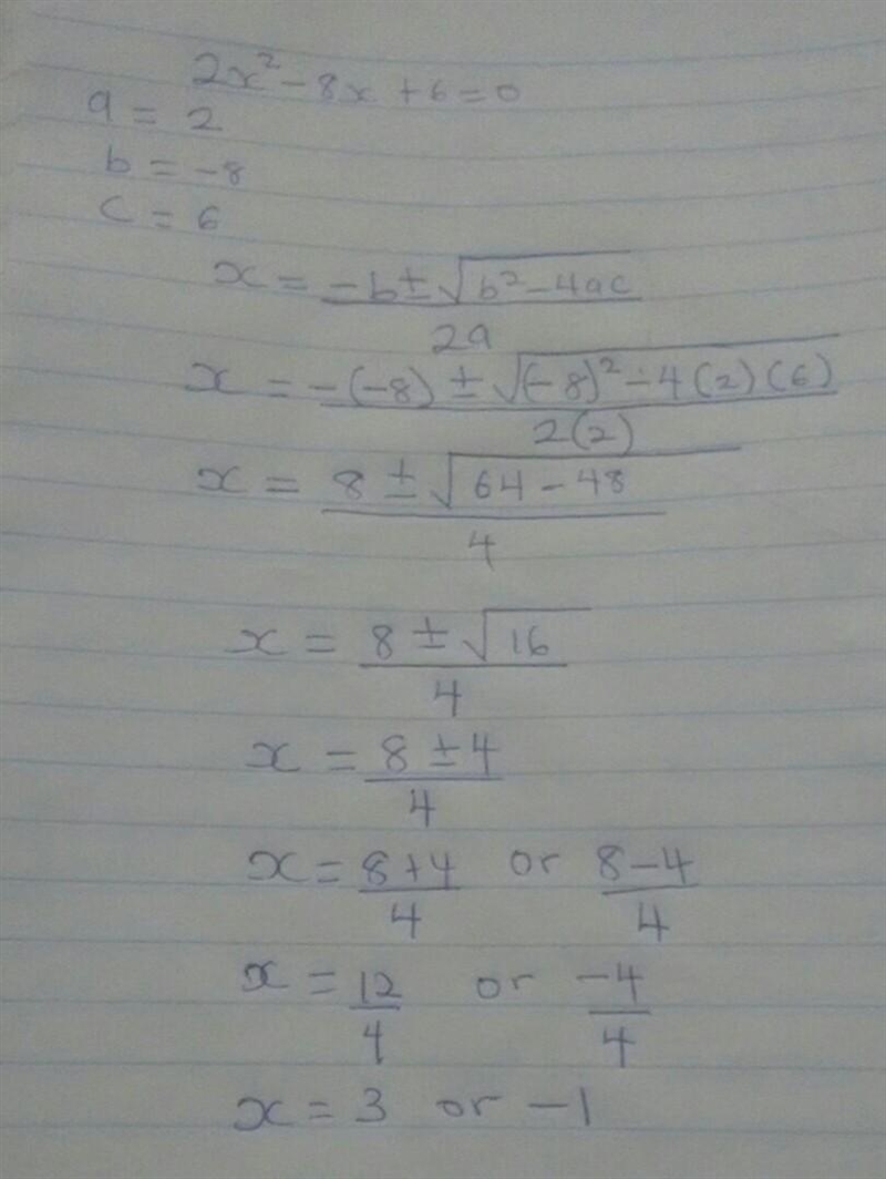 How do you solve quadratic equations by using the Quadratic Formula?-example-1