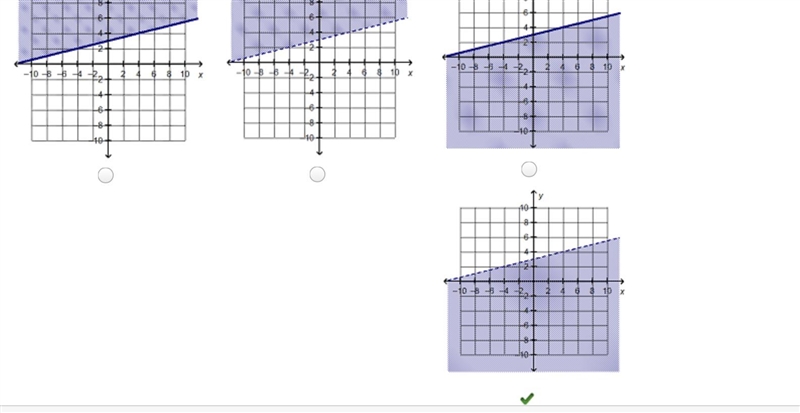 Which is the graph of the linear inequality x – 2y > –6?-example-1