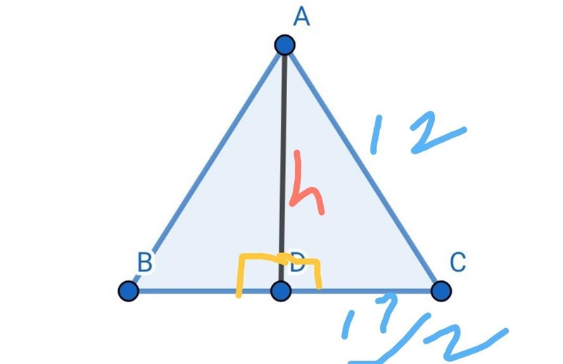 Find the area of the isosceles triangle with legs 12 and base 17. Simplify all radicals-example-1