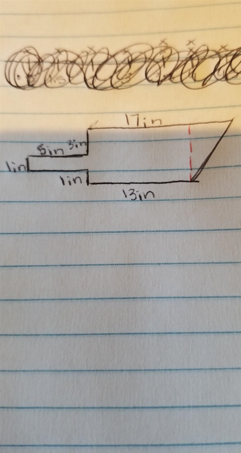 What is the the area of the triangle in the composite figure above? A) 5 in² B) 10 in-example-1