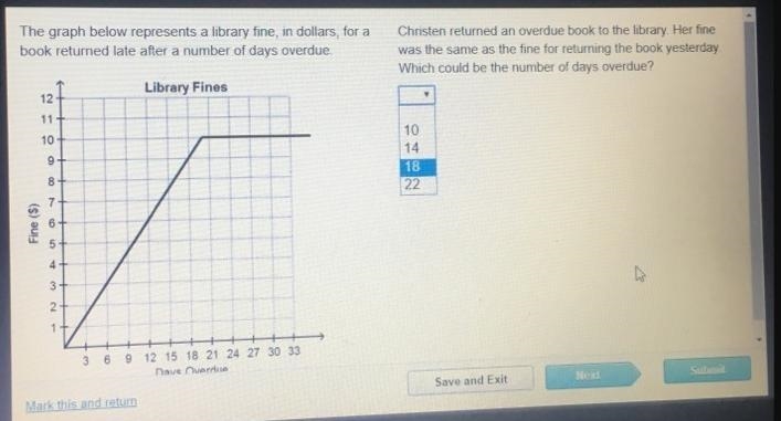 Christen returned an overdue book to the library. Her fine was the same as the fine-example-1