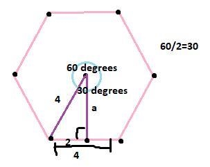 What is the area of a regular hexagon whose perimeter is 24 feet ?-example-1