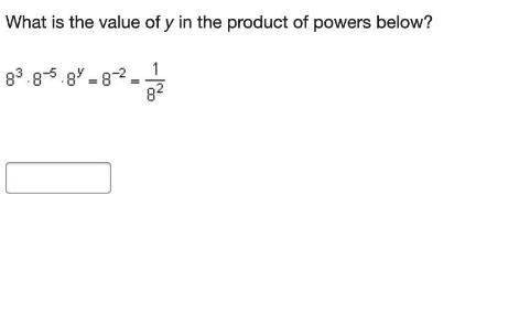 What is the value of y in the product of powers below? 8 cubed times 8 Superscript-example-1