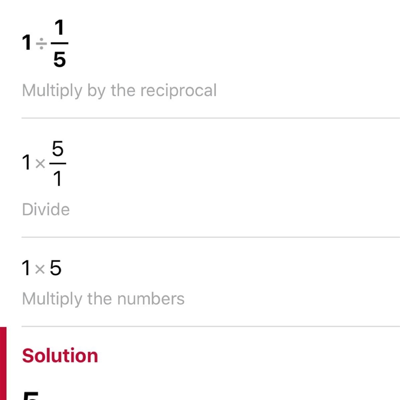 Use a model to divide. 1 ÷ 1/5-example-1