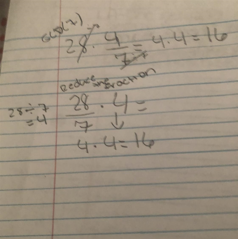 EXPLAIN HOW 28*4/7 IS CORRECT AND (28 / 7) x 4 IS NOT. I'M GIVING 100 POINTS AND I-example-1