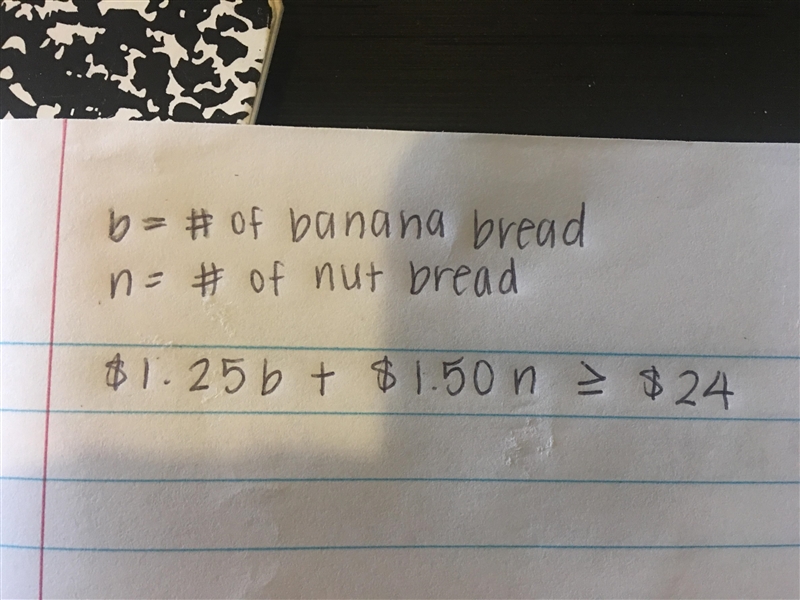 11. Britney wants to bake at most 0 loaves of bread for a bake sale. She wants to-example-1