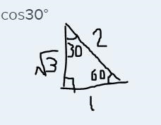 What is the value of cos30°​-example-1