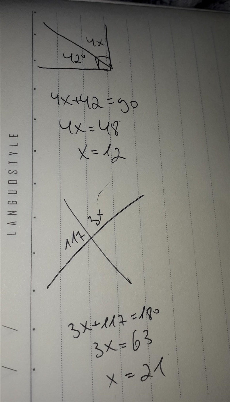 Help me find the value of X in both of them-example-1