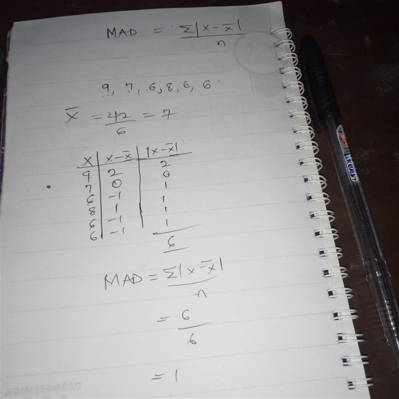 What is the MAD of the numbers (Round to the nearest tenth.) 9,7,6,8,6,6-example-1