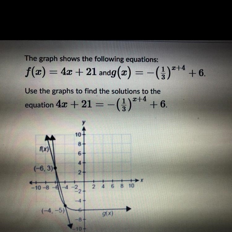 Please help me! Picture shown! What are the solutions to the system? A) x=-6 and x-example-1