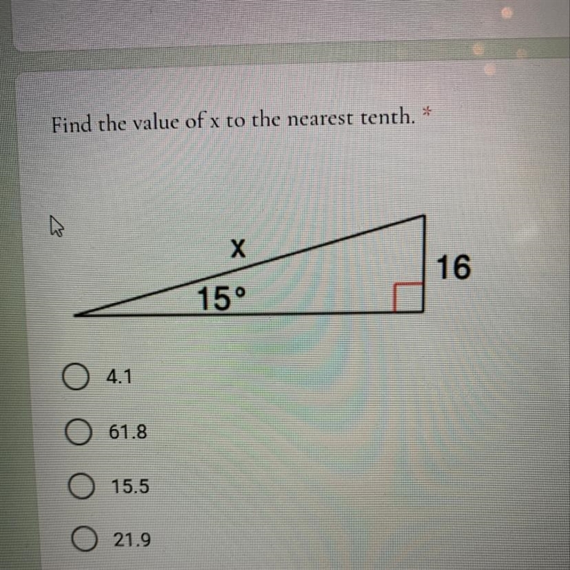 Find the value of x to the nearest tenth. *-example-1