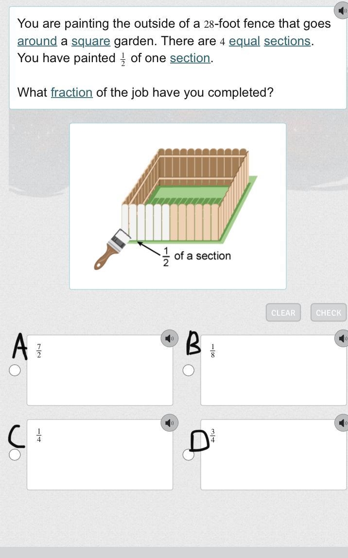 You are painting the outside of a 28 28 -foot fence that goes around a square garden-example-1