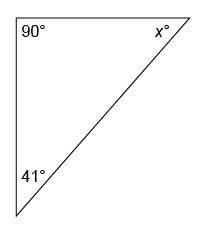 Determine the value of x in the triangle shown. answers : 49° 229° 41° 131°-example-1