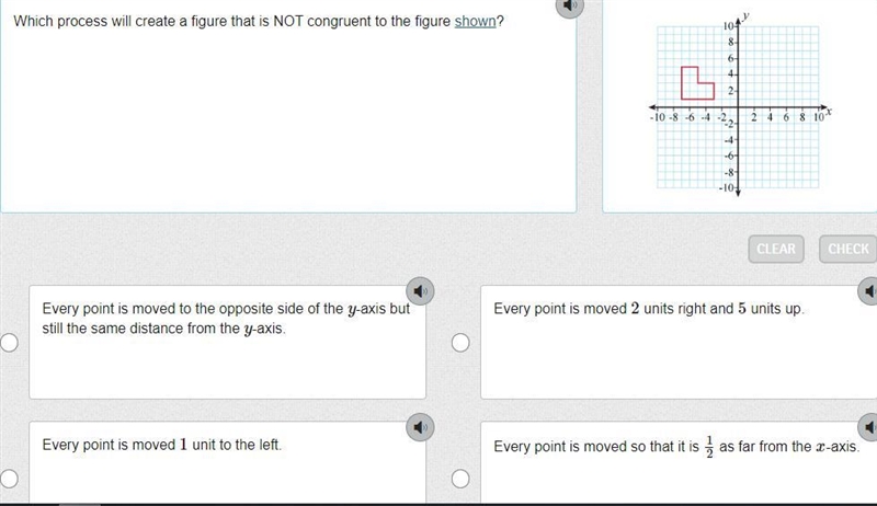 Help Please!!! Which process will create a figure that is NOT congruent to the figure-example-1