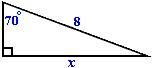 Enter the trigonometric equation you would use to solve for x in the following right-example-1