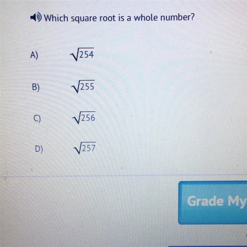 MATH HELP ASAP!! 10) Which square root is a whole number?-example-1