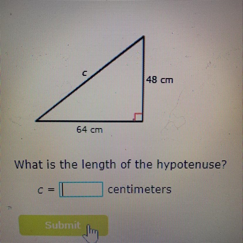 What is the length of the hypotenuse-example-1