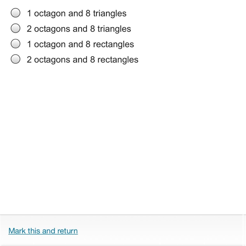 Which set of shapes could be used to form a net for an octagonal prism?-example-1