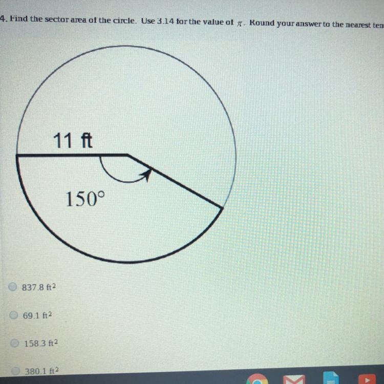 Find the area of the circle. Round to the nearest tenth?-example-1