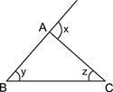 Which relationship is always correct for the angles x, y, and z of triangle ABC? x-example-1