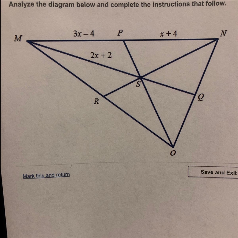 Given that S is the centroid of triangle MNO, find SQ.-example-1