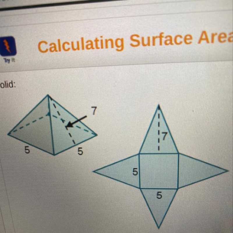 Pls help! What is the surface area of the pyramid_____ units2-example-1