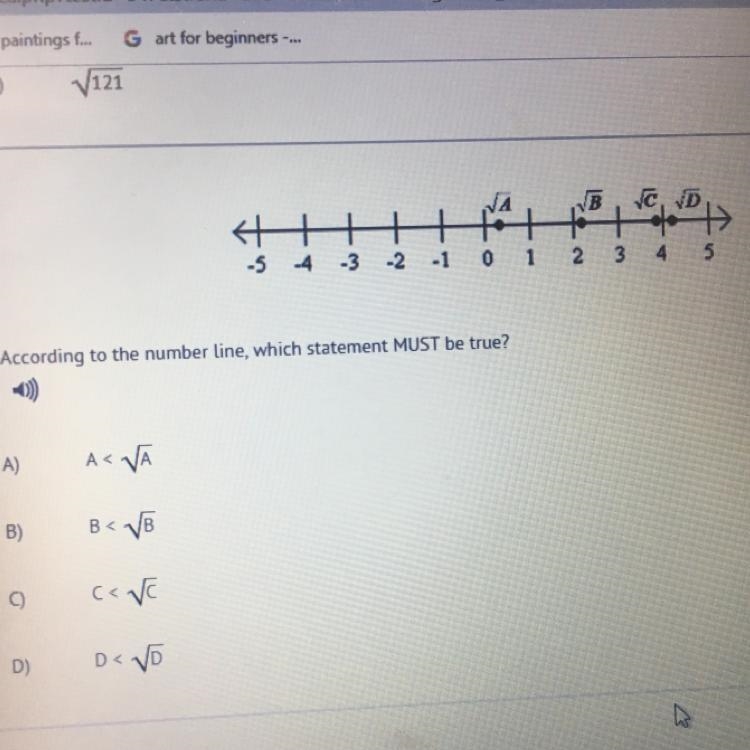 According to the number line, which statement MUST be true?-example-1