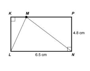 Triangle LMN is positioned inside rectangle LKPN as shown in the diagram. Which is-example-1