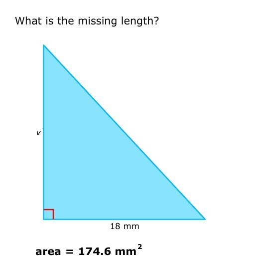 What is the missing length? 18 mm v area=174.6 mm2-example-1