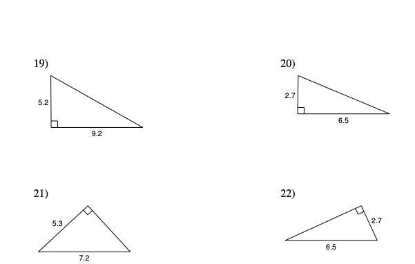 Topic 4 Pythagorean Theorem Find each missing length to the nearest tenth. Answers-example-1