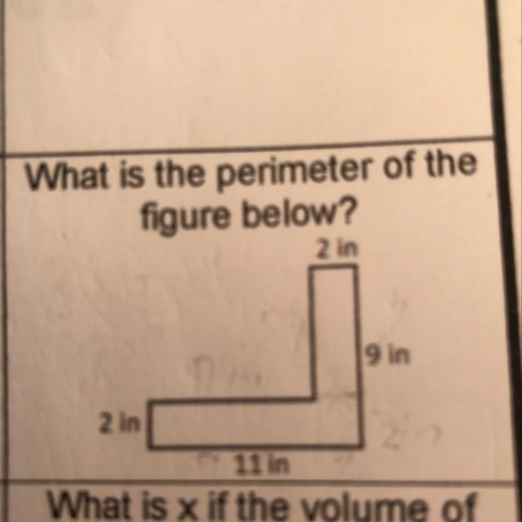 Whats the perimeter of the figure below?-example-1