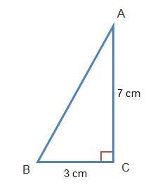 What is the length of the hypotenuse of the triangle? √ 20 cm √ 23 cm √ 40 cm √ 58 cm-example-1