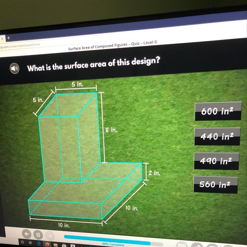 What is the surface area of this design?-example-1