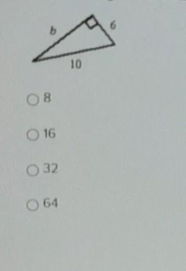 Find the length of side b in the right triangle below. Round to the nearest tenth-example-1